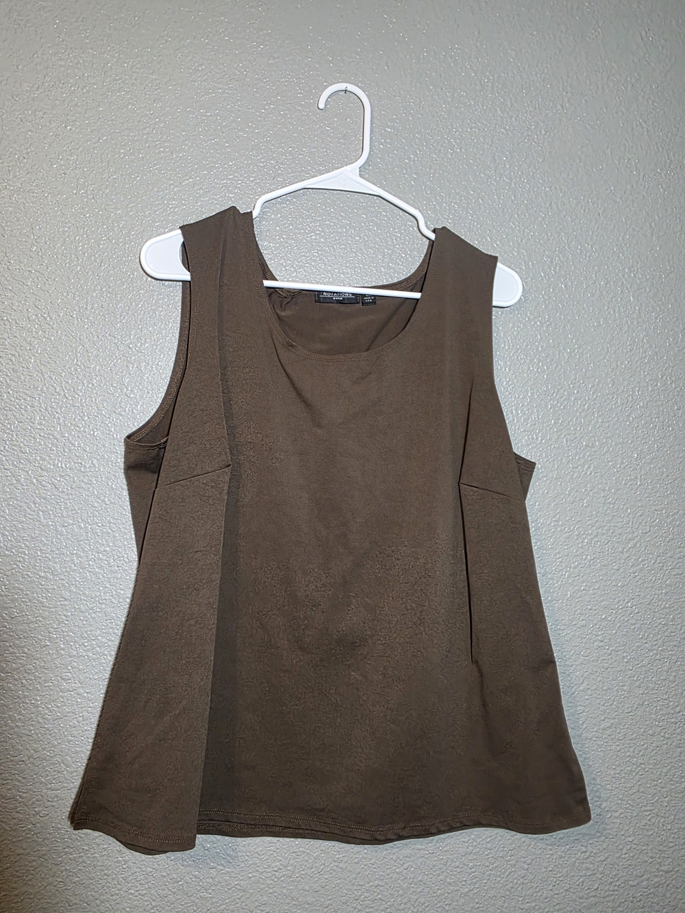 Notations Brown Sleeveless Tank Top